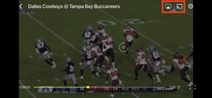 NFLゲームパスのテレビ画面表示方法